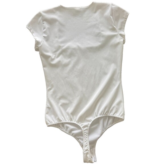 Free People Intimately White Short Sleeve Square Neck T Shirt Bodysuit Top Sz S - Picture 2 of 8